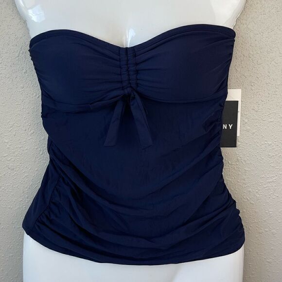 NWT DKNY Navy Blue Tankini Top Size 10 - Picture 1 of 4